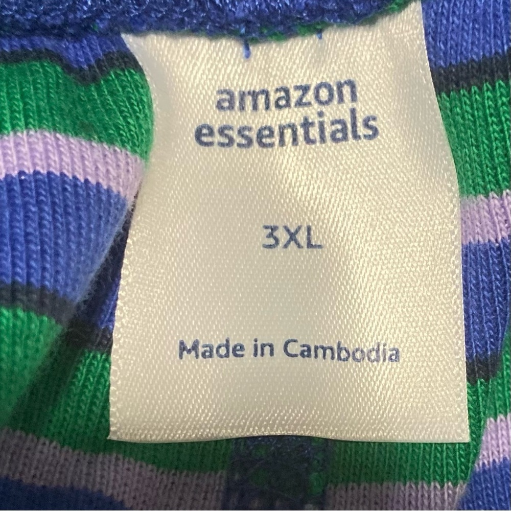 Amazon Essentials Men’s‎ Blue and Green Striped Pajama Bottoms - Picture 6 of 9
